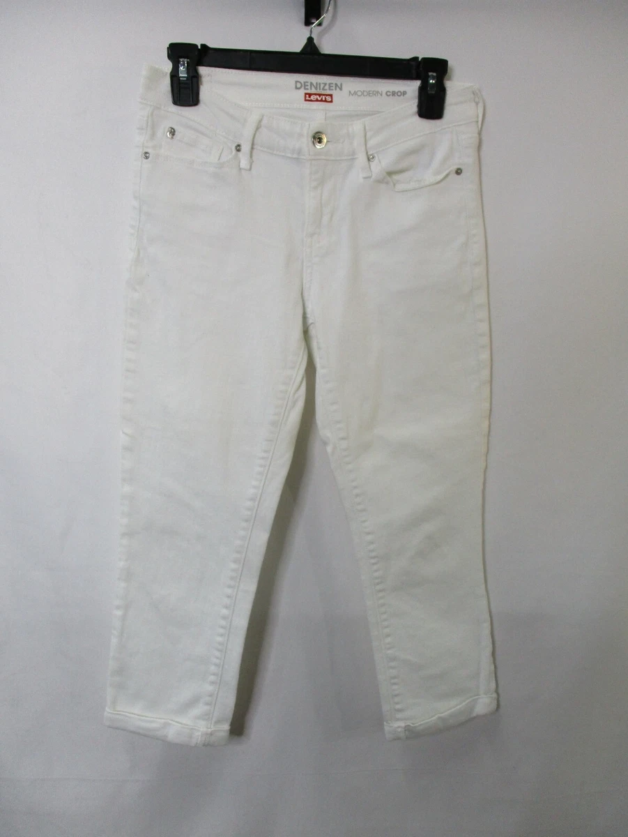 DENIZEN Levis Jeans Womens 2 White Pockets Modern Crop Light Wash