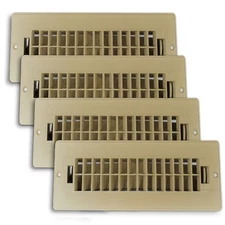 Qty 4 RV Floor Register - Dampered - TAN - 11 3/4" x 4" Free Shipping 