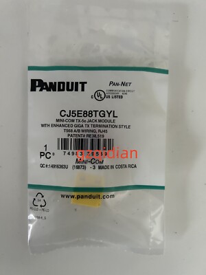 Panduit CAT5e Network Jack Module Gigabit Yellow CJ5E88TGYL BOX OF 50.