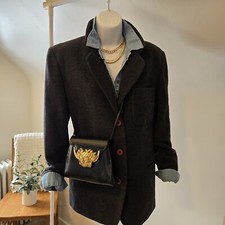 B. Moss Classic Wool Blend Womens Three Button Blazer Jacket Size S