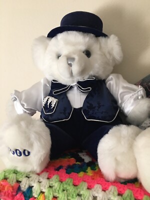 Dan Dee 2000 Millennium White Teddy Bear Plush  Keepsake Bear Plush
