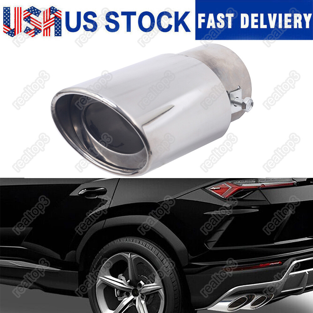 Car Exhaust Pipe Rear Tail Muffler Stainless Steel Replacement Tip Accessories A