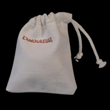L'Amoureuse Vintage Dust Bag Jewelry Storage White Drawstring