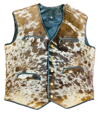 COWHIDE FUR LEATHER VEST REAL COW SKIN HAIR ON VEST GIFT FOR