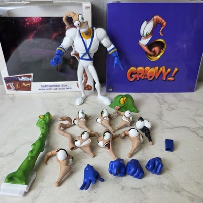  DNA Groovy EarthWorm Jim Worm Body and Heads Pack 1/12  6'' Action Figure - Read