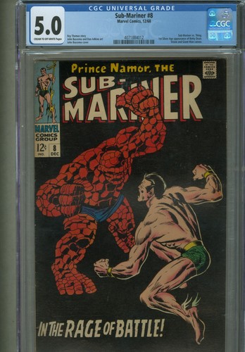 Sub-Mariner #8 December 1968 CGC 5.0 Classic Cover
