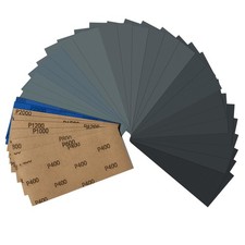 36 Pcs Sandpaper Assortment 9 x 3.54 inches (pre-overlap dimensions), brown