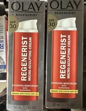 Lot 2 Olay Regenerist Micro Sculpting Cream w/Sunscreen SPF 30 1.7oz