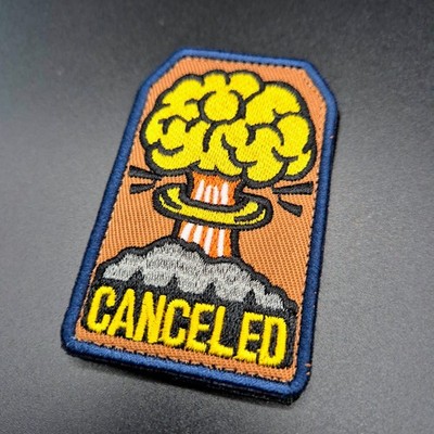 Aufnäher Patch Camping Fall Out Atombombe BOOM  Klett Flausch 8 x 4,6 cm