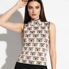 NWT Anthropologie Maeve Sarah Gordon Bee Moth Sweater Small Tight Knitted