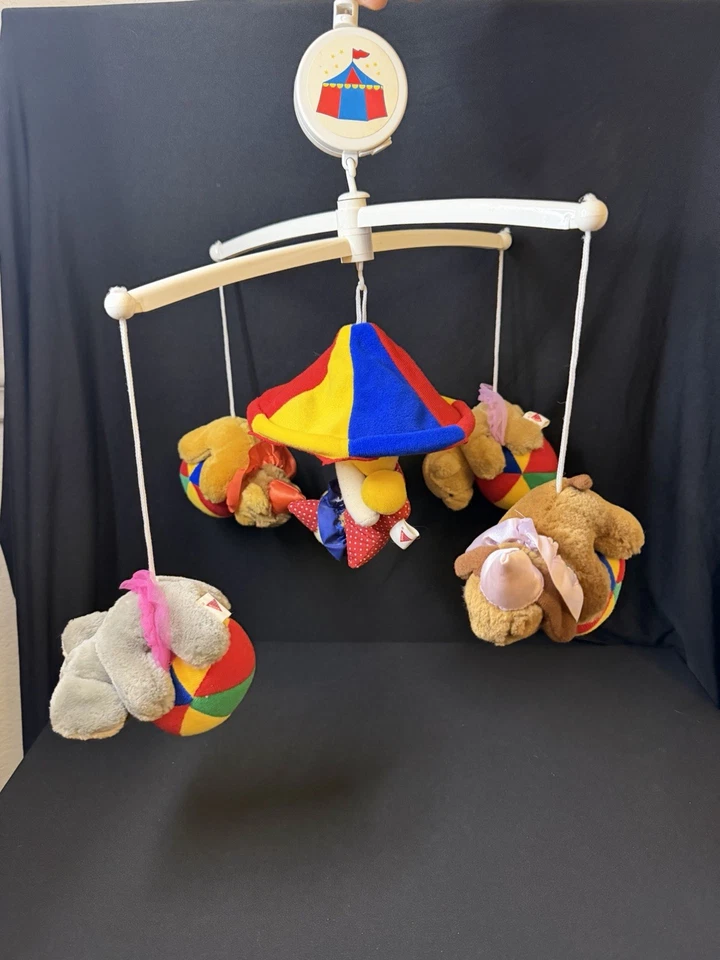 Dakin Baby Things Circo Musical Cuna Móvil De Colección 1985 Peluche - Probado y Funciona Foto 2 de 4