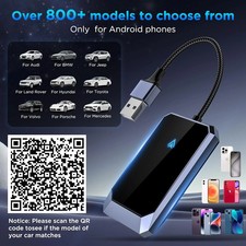 Android Auto Wired to Wireless Adapter Converter Plug Play Galaxy Android 10