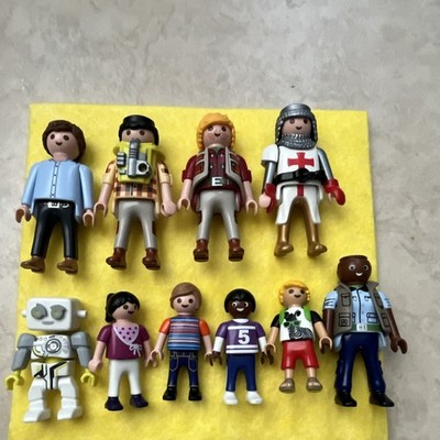 PLAYMOBIL Mixed Lot 10 Plastic Figures Robot Knight Explorer Boy Girl