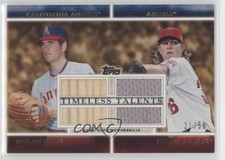 2012 Topps Timeless Talents Dual Relics 21/50 Nolan Ryan Jered Weaver HOF e8a