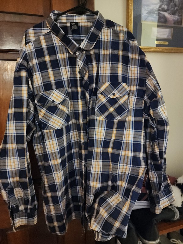 Blue Gear Bg Mens 5XL Button Up Long  Sleeve Shirt