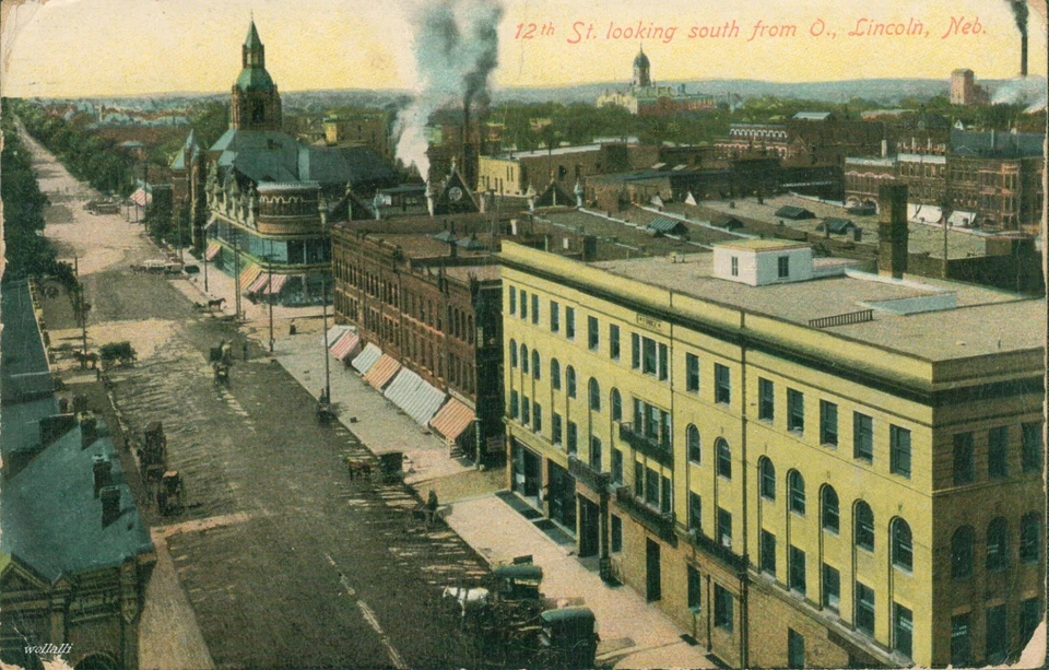 superrar 12th St. looking south from O., Lincoln Nebraska Building 7.9.1910 - Bild 2 von 3