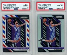 2018-19 Marvin Bagley Panini Prizm Red White Blue PSA 10 + Silver Prizm PSA 8