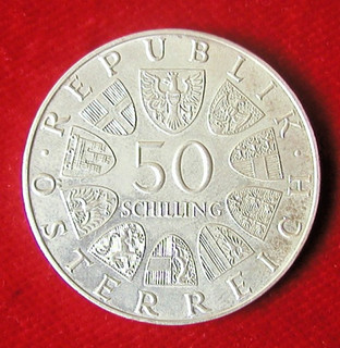 SILBER MÜNZE 50 öS ÖSTERREICH 1970 UNIVERSITÄT INNSBRUCK SCHILLING