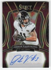 Parker Washington 2023 Panini Select Rookie Signatures Maroon Prizm SN,AU #/75