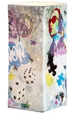 Gilde Tischleuchte Lampe Street Art Graffiti Porzellan bunt 28cm