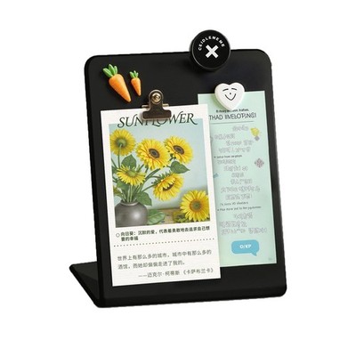 Metal Memo Board, 7.87×5.43×3.86 in Tabletop Steel Writing Board, Dry Erase S...