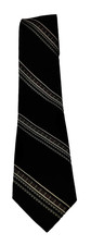 Hanover St. Men's Polyester Blend Tie Black  Striped - Length 57 inches