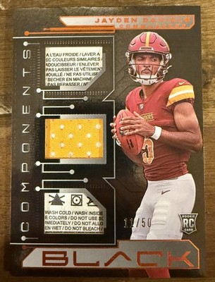 Jayden Daniels 2024 Panini Black Components Triple Patch 11/50 laundry