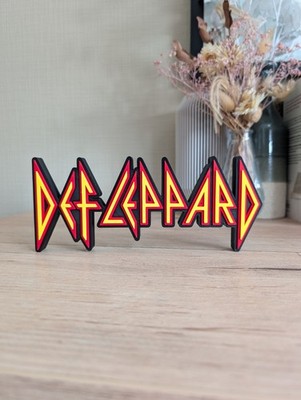 Def Leppard Logo in 3D - Deko Fan Art Rock / Hard Rock Kult 22x9cm
