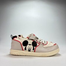 Disney Mickey Mouse White Gray Hook Loop Strap Shoes MKA22N0080J-1 Youth Sz 4