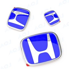Genuine Audm 3pcs Blue Front Rear Steering Badge Emblem Civic Hatch 2016-2021 