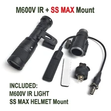 Tactical Helmet Light Set- M600V-IR M300B M600B M300C Flashlight + SS M-AX Mount