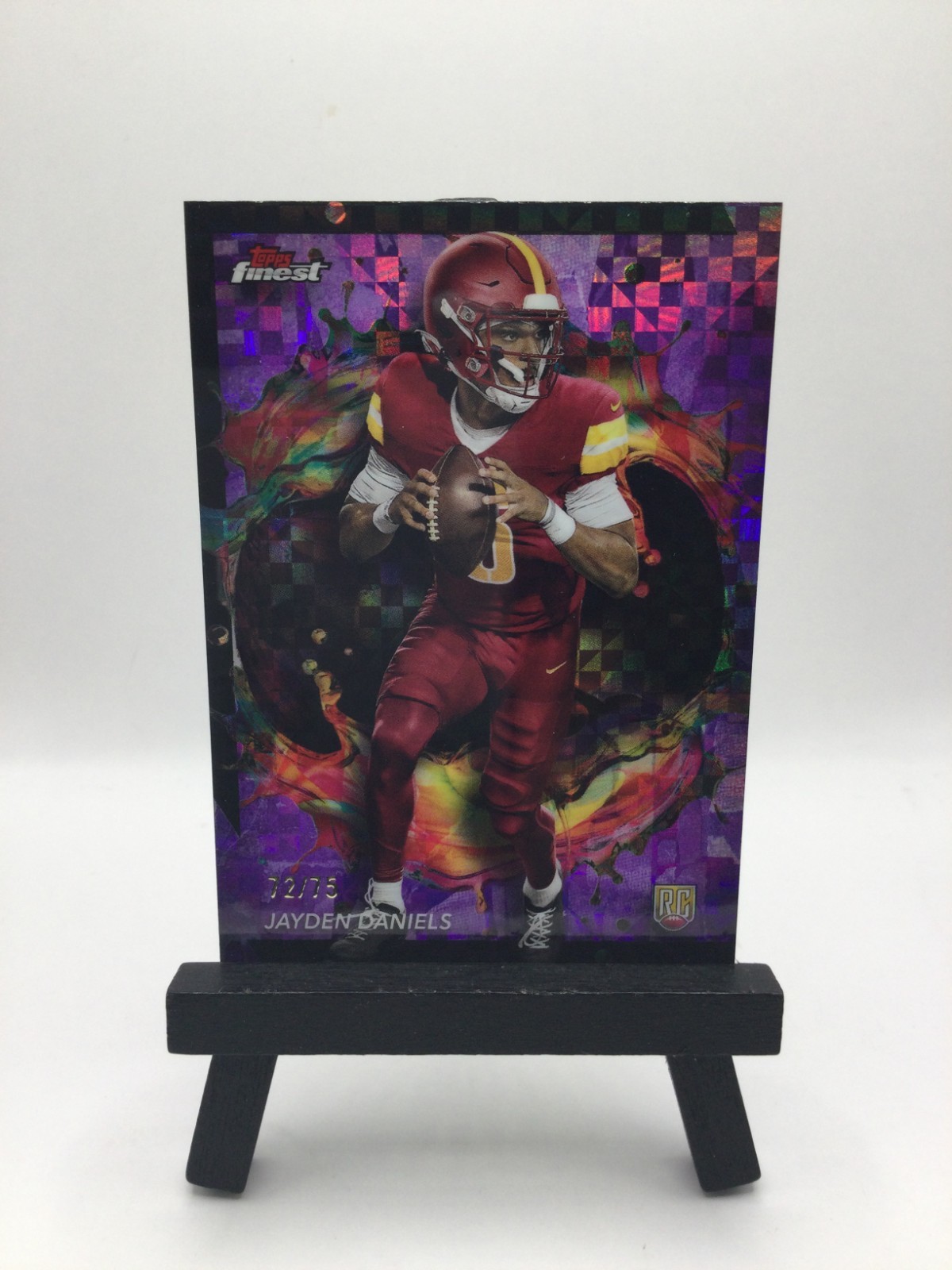 2024 Topps Finest Jayden Daniels #246 Rare Purple Checkerboard Refractor RC /75