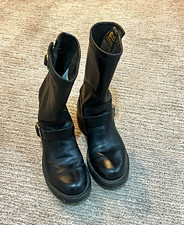 Vintage Chippewa black leather motorcycle boots, women’s US size 6M. Handcrafted