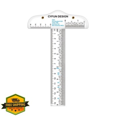 CYFUN DESIGN T-Square Ruler Clear Acrylic 1 PCS