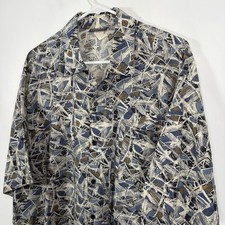 VTG Triumph Of California Short Sleeve Button Disco Shirt XL Geometric 70s 80s