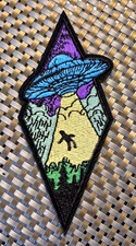 UFO Abduction Embroidered Patch Iron-On Sew-On US Ship Alien Roswell