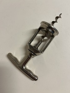 Mechanical Corkscrew Nickel Plated Wine Opener, Bose Cutlery Co, Switzerland