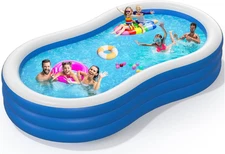 Large Inflatable Pool for Adults - 145" X 74" X 22", Oversized Thickened 0.6Mm B