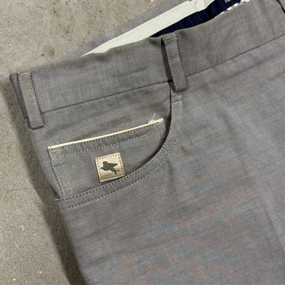 Pantalones chinos Pal Zileri 100 % algodón grises para hombre 34x31 Foto 3 de 4