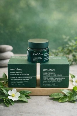 2X Innisfree Hydrate & Glow Facial Crème Green Tea Seed .67oz