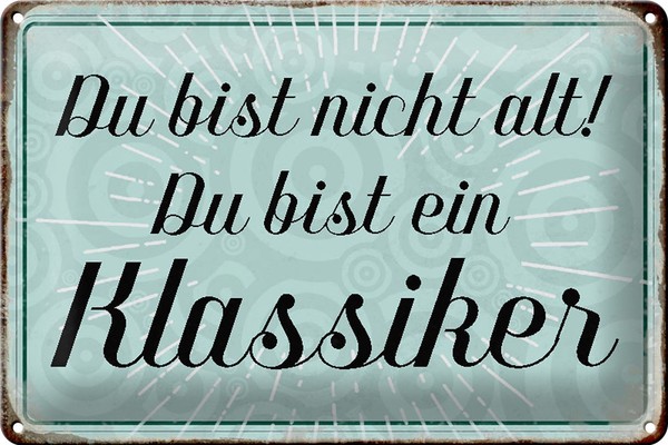 Schild Blech 30X20Cm - Made In Germany - Spruch Du Bist Nicht Alt Du Klassiker M-image
