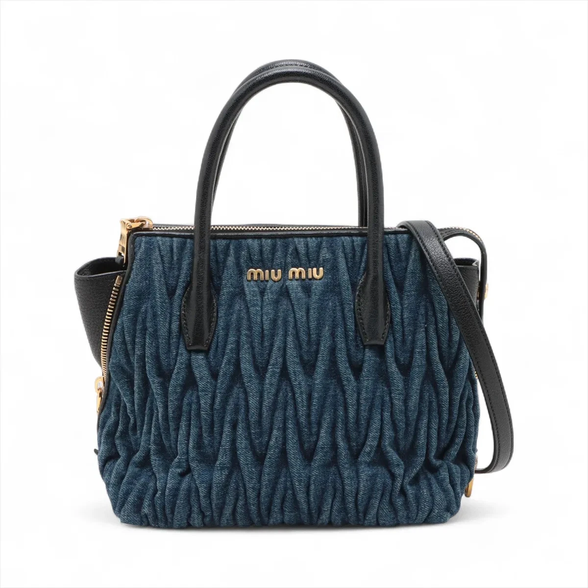 Blue Leather Exterior Miu Miu Bags & Handbags for Women for sale
