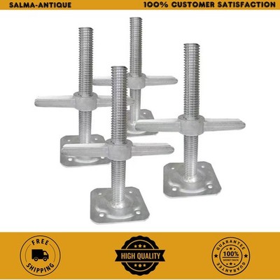 MetalTech 12in Steel Leveling Jacks 4Pc Adjustable Galvanized Scaffold Set