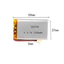 2Pcs 3.7V 1200Mah 503759 Li-Polymer Li Lipo Battery For GPS ELECTRIC TOYS DVD