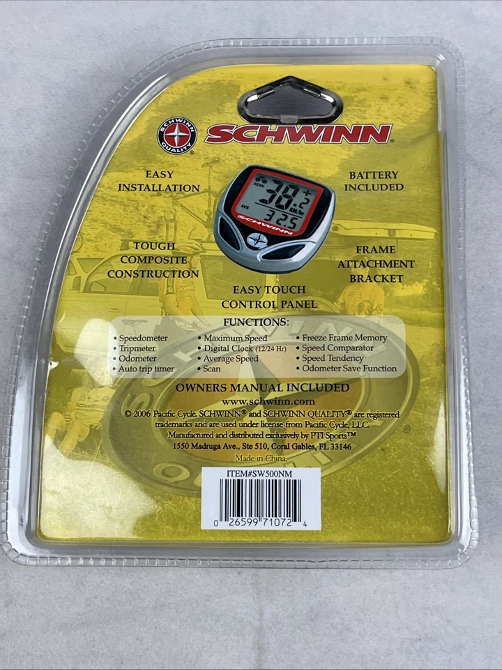 NEW NIP Schwinn Silver 12 Function Bicycle Computer Speedometer Odometer SW500NM - Image 2 of 2