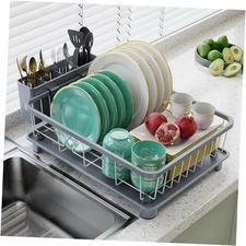 Dish Drying Rack - Space-Saving Dish Rack,Dish Racks for Kitchen Counter Gray