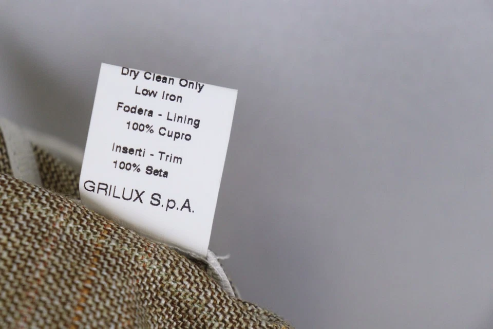 Blazer LUCIANO BARBERA Marrón A Cuadros Manga Larga Tres Botones Bolsillos Talla 46 Foto 2 de 4