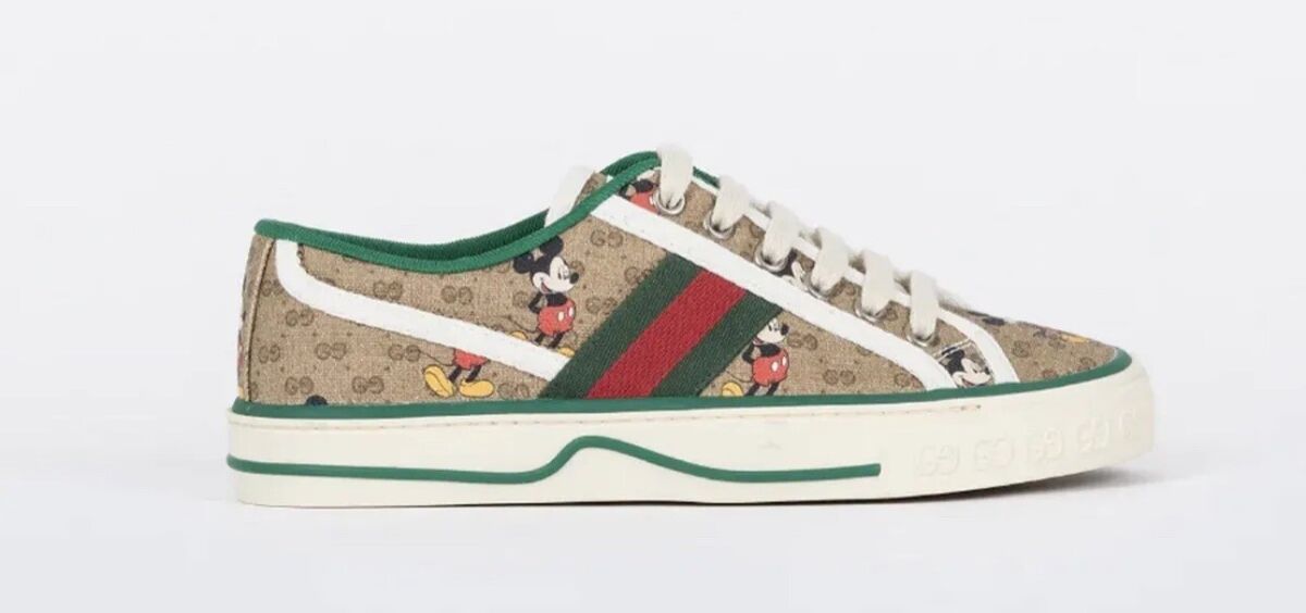 New GUCCI Disney Mickey Mouse Tennis 1977 GG Canvas Sneakers New GUCCI Disney Mickey Mouse Tennis 1977 GG Canvas Sneakers