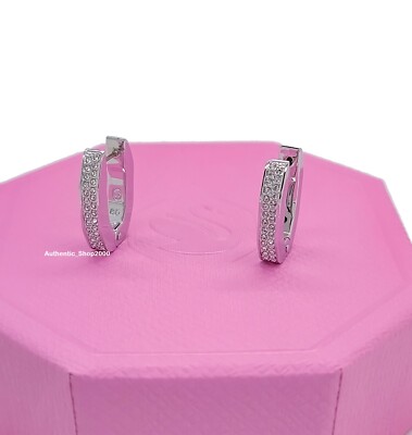 SWAROVSKI Rhodium Octagon Pavé crystals Small Dextera hoop
