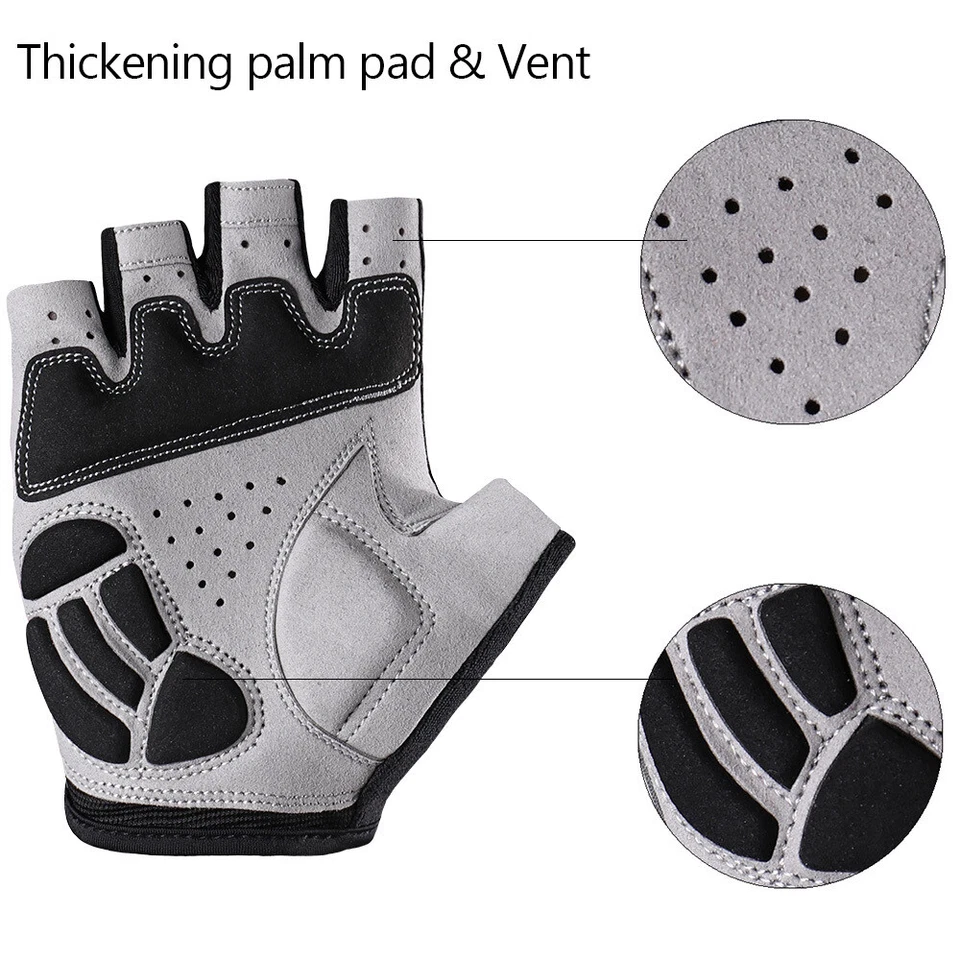 ROCKBROS Guantes de Ciclismo Medio Dedo Antideslizantes Transpirables Bicicleta Gel Almohadilla Guantes Foto 4 de 4